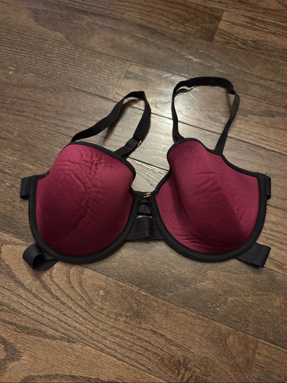 ThirdLove Women's Deep Wine T-Shirt Bra with Black Trim
